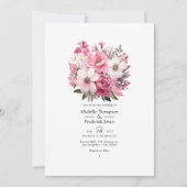 Blush Pink Floral Wedding Einladung (Vorderseite)