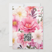 Blush Pink Floral Wedding Einladung (Rückseite)