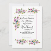 Blush Pink Floral Wedding Einladung (Vorderseite)