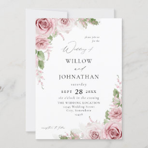 Blush Pink Floral Wedding Einladung