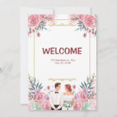 "Blush Pink Floral Wedding Einladung (Rückseite)