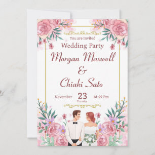 "Blush Pink Floral Wedding Einladung