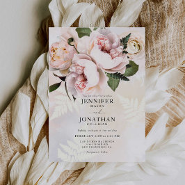 Blush Pink Floral Wedding Einladung