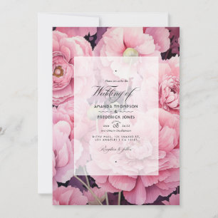 Blush Pink Floral Wedding Einladung