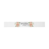 Blush Pink Floral Wedding Einladung Bauch Band (Flach)