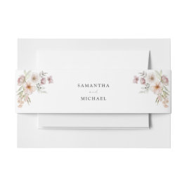 Blush Pink Floral Wedding Einladung Bauch Band