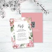 Blush Pink Floral Wedding Elegant RSVP Karte