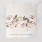 Blush Pink Floral Wedding Folded Escort Platzkarte (Außenseite Aufgefaltet)
