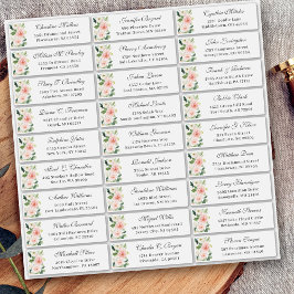 Blush Pink Floral Wedding Guest Address Aufkleber