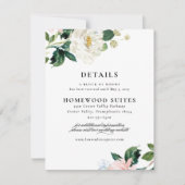 Blush Pink Floral Wedding Guest Information Card Einladung (Vorderseite)