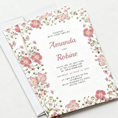 Blush Pink Floral Wedding Invitation Einladung