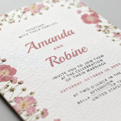 Blush Pink Floral Wedding Invitation Einladung