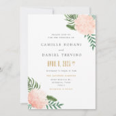 Blush Pink Floral Wedding Invitation with Elegant Einladung (Vorderseite)