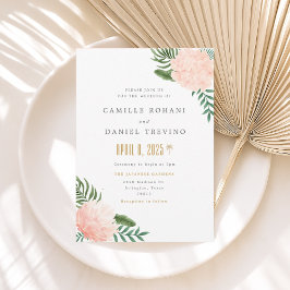 Blush Pink Floral Wedding Invitation with Elegant  Einladung