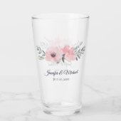 Blush Pink Floral Wedding Keepake Glas (Rückseite)