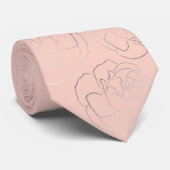 Blush Pink Floral Wedding Krawatte (Gerollt)