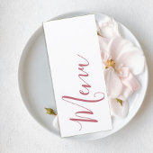 Blush Pink Floral Wedding Menu Card Menükarte