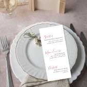 Blush Pink Floral Wedding Menu Card Menükarte