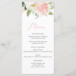 Blush Pink Floral Wedding Menu Menükarte