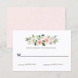 Blush Pink Floral Wedding RSVP Antwort Einladung