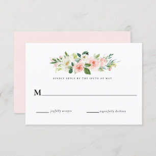 Blush Pink Floral Wedding RSVP Antwort Einladung