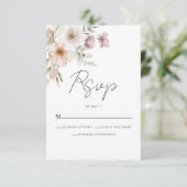 Blush Pink Floral Wedding RSVP Card (Stehend Vorderseite)