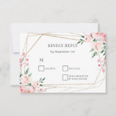 Blush Pink Floral Wedding RSVP Card (Vorderseite)