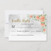 Blush Pink Floral Wedding RSVP Card Karte (Vorderseite)