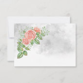 Blush Pink Floral Wedding RSVP Card Karte (Rückseite)