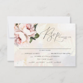 Blush Pink Floral Wedding RSVP Cards