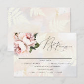 Blush Pink Floral Wedding RSVP Cards Karte (Vorne/Hinten)