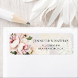 Blush Pink Floral Wedding Rücksendeadresse<br><div class="desc">Hochzeitsrückenschild mit elegantem Weiß-Weiß-Rosa und Weiß-Peony und Rose. Matching Artikel in unserem Shop Cava Party Designs.</div>