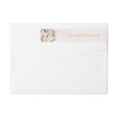 Blush Pink Floral Wedding Rücksendeadresse (Rückseite)