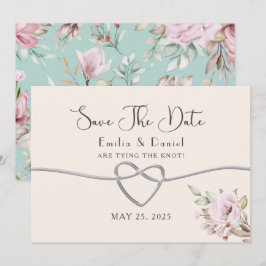 Blush Pink Floral Wedding Save The Date