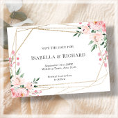 Blush Pink Floral Wedding Save The Date