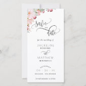 Blush Pink Floral Wedding Save the Date Lesezeiche (Vorderseite)