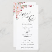 Blush Pink Floral Wedding Save the Date Lesezeiche (Vorne/Hinten)