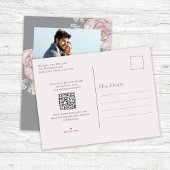 Blush Pink Floral Wedding Save the Date Photo Ankündigungspostkarte