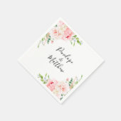 Blush Pink Floral Wedding Serviette (Ecke)