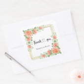 Blush Pink Floral Wedding Square Sticker (Umschlag)