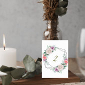 Blush Pink Floral Wedding Table Number Card Tischnummer