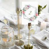 Blush Pink Floral Wedding Table Number Card Tischnummer