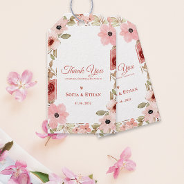    Blush Pink Floral Wedding Thank You Favor Geschenkanhänger