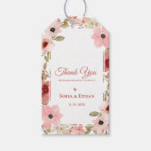    Blush Pink Floral Wedding Thank You Favor Geschenkanhänger (Vorderseite)
