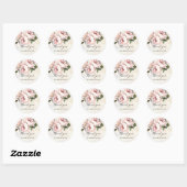 Blush Pink Floral Wedding Umschlag Aufkleber (Blatt)