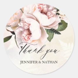 Blush Pink Floral Wedding Umschlag Aufkleber
