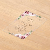 Blush Pink Floral Wedding V2 Acryleinladungen (Ablage )