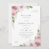 Blush Pink Floral Wedding V2 Einladung (Vorderseite)