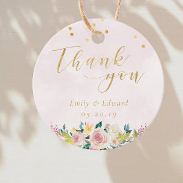 Blush Pink Floral Wedding Vielen Dank für Ihre Run Geschenkanhänger