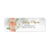 Blush Pink Floral Wedeladressen Labels (Vorne)